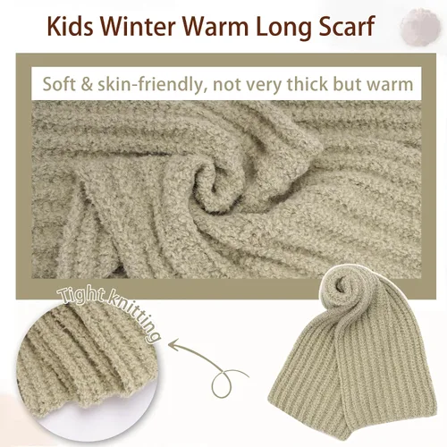 Vista 4 de Conjunto de gorro de invierno para niños y niñas de 0, 6, 12 meses, 1, 2, 3, 4-8 años