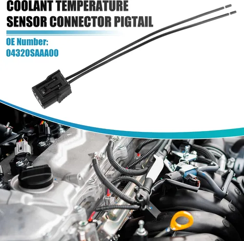 Vista 2 de uxcell Conector del sensor de temperatura del refrigerante Pigtail No.04320SAAA00 para Honda Accord 2008-2017 2pin