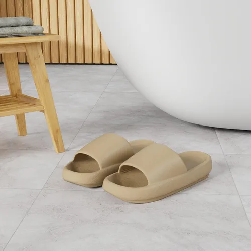 Vista 2 de welltree Sandalias antideslizantes para mujeres y hombres, sandalias antideslizantes para baño y ducha, suela gruesa suave para interiores
