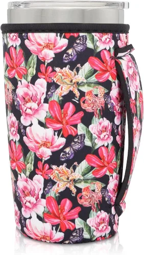 Vista 115 de Fundas Aislantes de Neopreno Portavasos con Asa para Vasos Tumbler de 20oz, Funda Reutilizable para Café Helado Para Tazas de Café de 30oz - 32oz