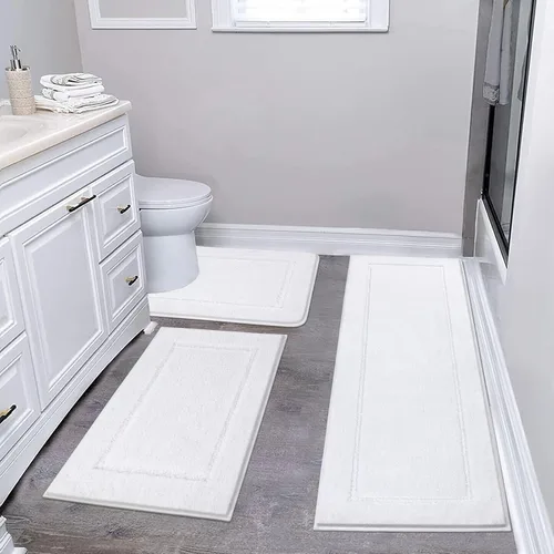 Vista 51 de Pauwer Juego de baño, alfombras de baño antideslizantes, alfombras de ducha absorbentes para suelo de baño, bañera y ducha, color azul aguamarina