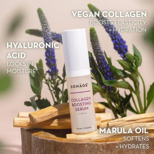 Vista 3 de Sonage Collagen Boosting Serum: Vegan Anti-Aging Face Serum Plumps, Smooths, Minimizes Pores, Wrinkles