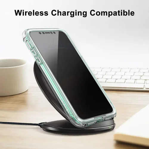 Vista 6 de SURITCH Funda transparente para iPhone 11 (solamente) de 6.1 pulgadas, [protector de pantalla de privacidad] cubierta protectora de cuerpo completo