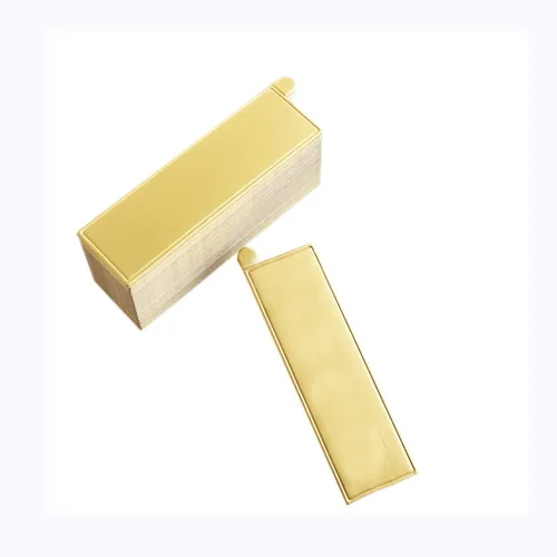 Vista 4 de 100 mini tablas para tartas de 5.12 x 1.57 pulgadas, juego de cartón rectangular dorado de barra larga, base para cupcakes, bandeja para exhibidores