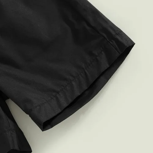 Vista 7 de Conjunto de ropa de verano para bebé, con estampado de vaca, con botones, pantalones cortos de mezclilla, traje de vaquero occidental