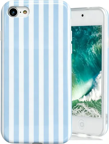 Vista 5 de J.west Funda para iPod Touch de 7ª generación, iPod Touch 6ª y 5ª, bonita funda a rayas para teléfono, TPU suave, delgada, a prueba de golpes, funda