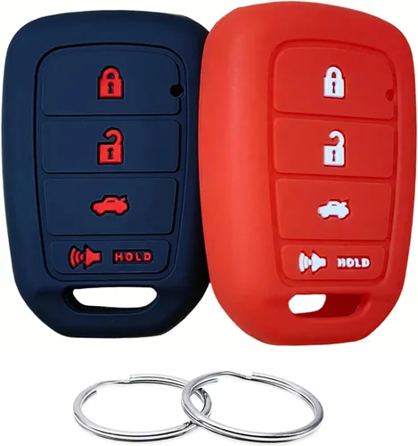 Vista 10 de REPROTECTING Funda de goma de silicona para llavero compatible con Honda Accord CR-V Civic Crosstour Fit (solo compatible con llavero recto)