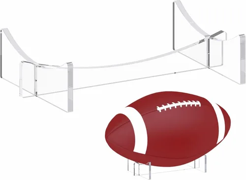 Vista 10 de Soporte de pelota acrílico grande HEMYLU 4.7x2.6 Pulgadas, paquete de 2 soportes de exhibición para fútbol, baloncesto, fútbol, claro, soporte