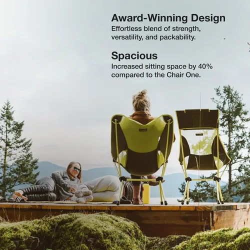 Vista 5 de Helinox Chair One Original - Silla de camping ligera, compacta y plegable Blackout