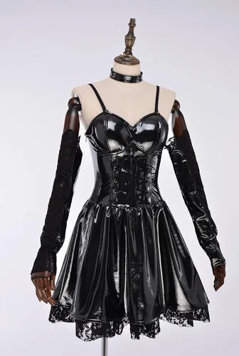 Vista 2 de Haikyuu - Vestido gótico para mujer vestido de cosplay gótico oscuro con medias Steampunk para Halloween