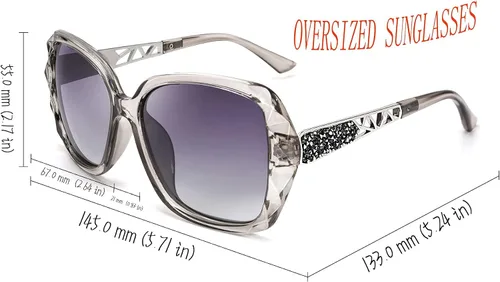 Vista 3 de FEISEDY - gafas de sol polarizadas para mujer, marco compuesto brillante B2289