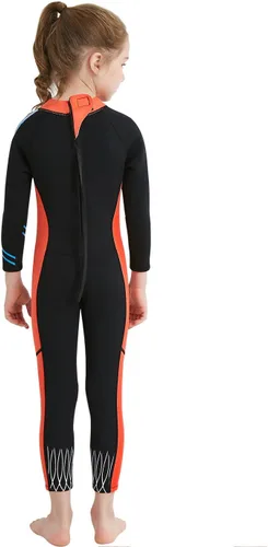 Vista 12 de DIVE & SAIL Traje de neopreno de 0.098 in para niños, manga larga, protección UV, traje de baño térmico