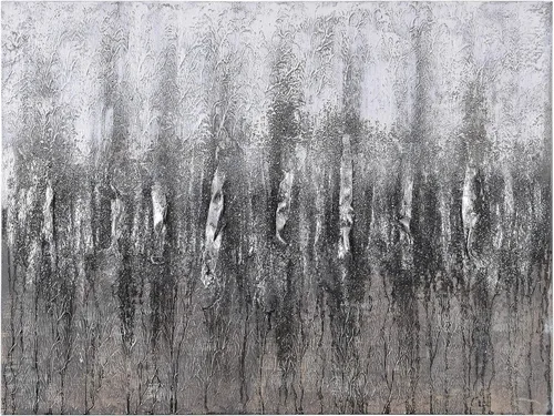 Vista 29 de Empire Art Direct Arte abstracto para pared, lienzo pintado a mano con textura por Martin Edwards, marco negro, 24 x 48 pulgadas, goteo nevado 1
