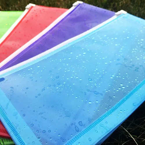 Vista 6 de JAM Sobres de plástico para papel con cierre de presión, Colores Variados Variado paquete de 6