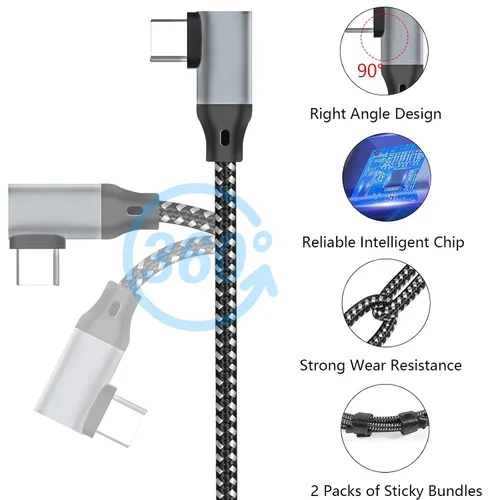 Vista 2 de Mshyet Cable de enlace compatible con OculusMeta Quest 2Pico 4 accesorios y PCSteam VR, cable de carga de transferencia de datos de alta velocidad