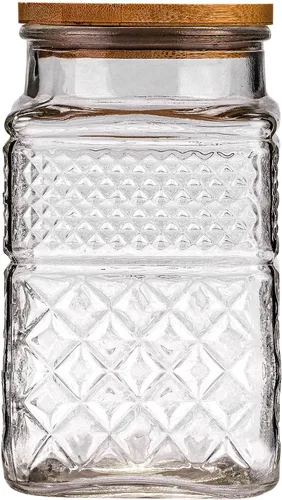 Vista 9 de WHJY Recipiente de almacenamiento de vidrio con tapa, tarros de vidrio herméticos, recipiente de té de granja, tarro de golosinas para perros
