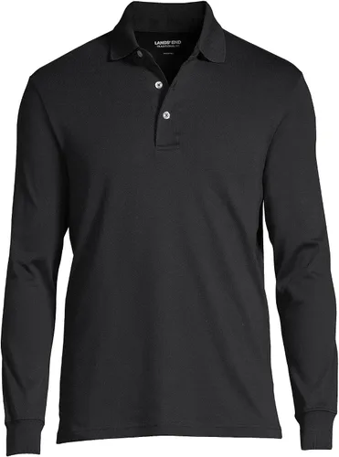 Vista 5 de Lands' End Polo de algodón Supima de manga larga para hombre