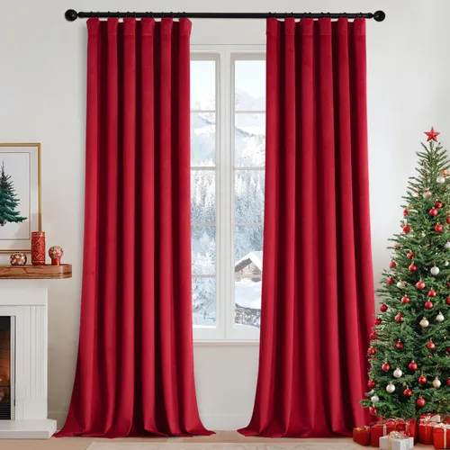 Vista 18 de MIULEE Cortinas de terciopelo de 84 pulgadas de largo, juego de 2 paneles para dormitorio, con pestaña trasera plisada, de lujo, aislamiento