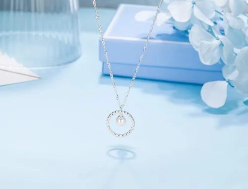Vista 5 de Collar para suegra, regalos para mamá, collar para madre e hija, collar de plata de ley, collares circulares para suegra, regalos de Navidad