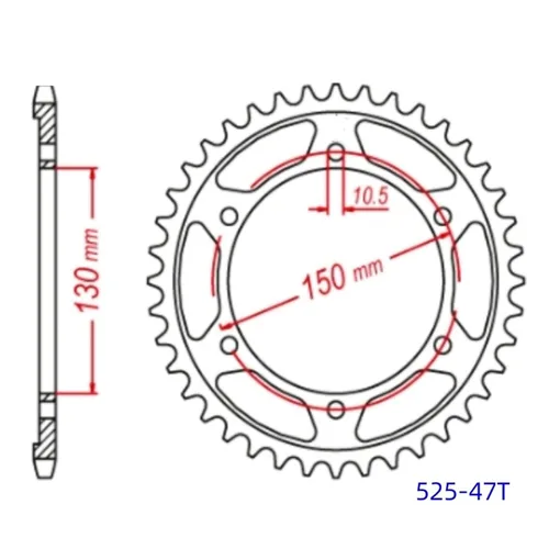 Vista 2 de Chain 16T 47T Front Rear Sprocket Wheel Compatible with Yamaha TDM900 5PS TDM 900A ABS FZ8 FZ8N FZ8S FZ-8 FZ-8S FZ-8N FZ 8 TDM 900 525(Front Rear)