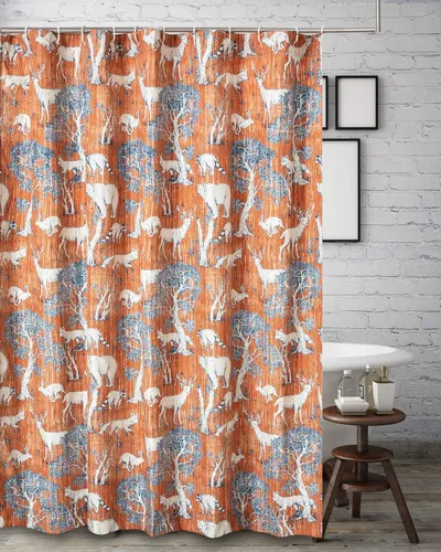 Vista 24 de Greenland Home Fashions Cortina de ducha de tela Sensations, decoración elegante para el baño, lavable a máquina, 72 pulgadas x 72 pulgadas, Atlantis