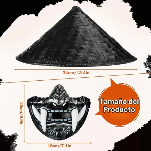 Vista 2 de Evervibe 2 piezas Samurai Halloween disfraz cosplay accesorio de fiesta