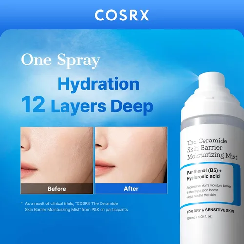 Vista 2 de COSRX Barrier Cream Face Mist - Tónico lechoso con ceramida y ácido hialurónico, spray facial hidratante y calmante para todo tipo de piel, 4.06