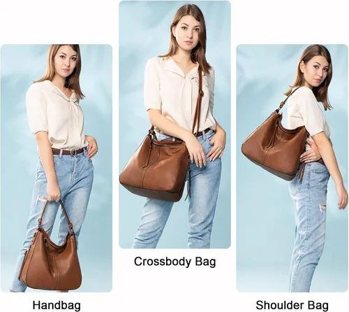 Vista 3 de Realer Bolsos de mano Hobo, bolsos para mujer, bolsos de cuero y bolsos de mano, bolsillos, bolsos cruzados grandes