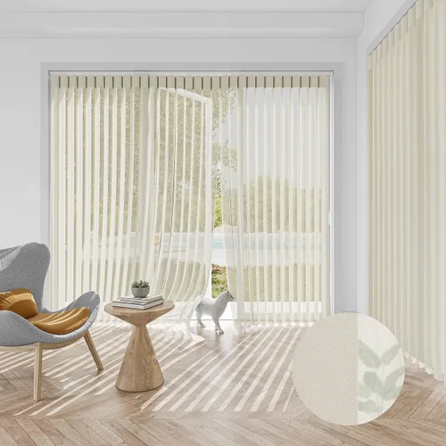 Vista 10 de Persianas verticales personalizadas, inalámbricas, control de varita, luz de ajuste, filtrado de luz de privacidad para puertas corredizas de vidrio