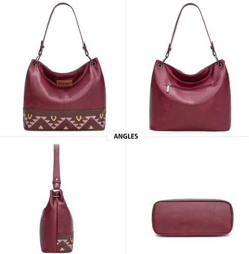 Vista 136 de Wrangler Hobo - Bolsas para mujer de cuero vegano con asa superior, bolsos de hombro y bolsos
