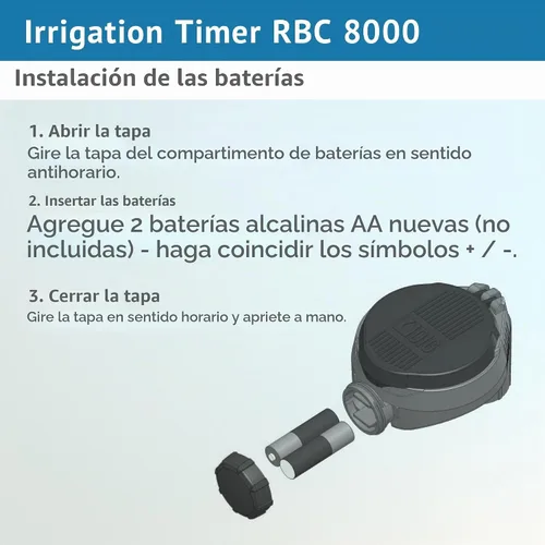 Vista 3 de DIG RBC 8000 Controlador automático de riego alimentado por batería con válvula antisifón de 3/4 pulgadas, avanzado, seguro y conveniente