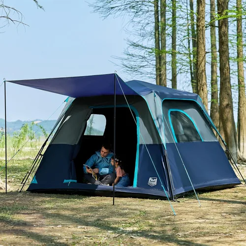 Vista 9 de TIMBER RIDGE Camping Tent, 4/6 Person Instant Pop Up Hub Tent with 8 Windows, Easy 60 Second Setup, Weather Resistant Family Cabin Tents with Rain