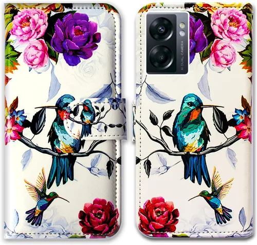 Vista 12 de Bcov Funda para OnePlus Nord N300 5G, diseño de pájaro negro y verde con tapa para teléfono con ranura para tarjeta y soporte para OnePlus Nord N300