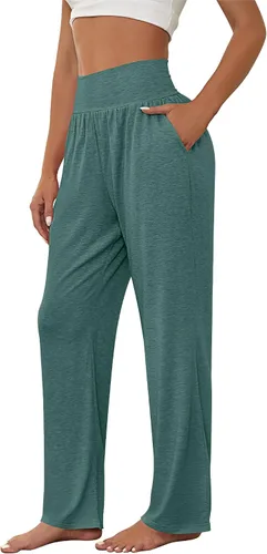 Vista 2 de Neer - Conjunto de 3 pantalones de yoga de pierna ancha para mujer, cómodos, holgados, de cintura alta, pantalones deportivos casuales