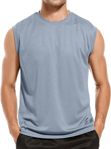 Vista 2 de Camisetas sin mangas de malla para hombre, paquete de 3 o 5 unidades, camisetas sin mangas de malla para entrenamiento, atlético, fresco y seco