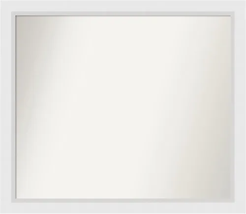 Vista 353 de Amanti Art Espejo de baño blanco para sobre el fregadero, 24 x 26 pulgadas, espejo rectangular blanco y blanco, marco de madera contemporáneo