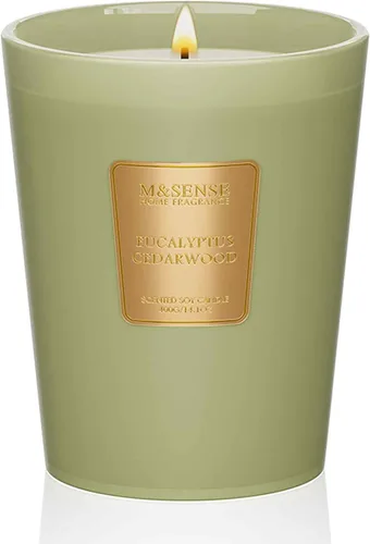 Vista 48 de M&SENSE - Vela de cera de soja natural aromática de 35 onzas, extragrande, 3 mechas, 150 horas, larga duración, combustión lenta, para decoración