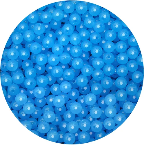 Vista 70 de BONNY BOXX 2000 piezas 4 mm cuentas redondas de acrílico de zafiro suave, bolas de plástico de chicle de burbujas, cuentas gruesas de bolas