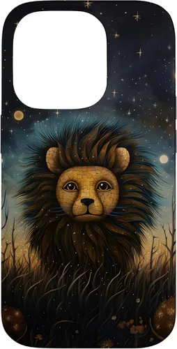Vista 17 de iPhone 16 Lion at Twilight Lindas estrellas de león en la noche