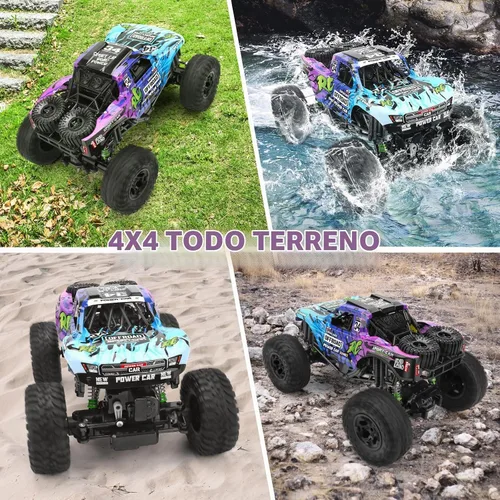 Vista 4 de Camión de control remoto, 1:12 4x4 Offroad Impermeable RC Anfibio Monster Azul