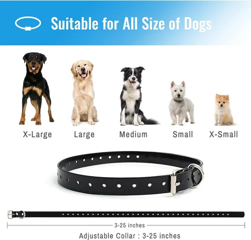 Vista 6 de Petrainer - Collar de perro 100% impermeable con control remoto para entrenamiento con pitido / Vibración / golpe eléctrico, collar electrónico