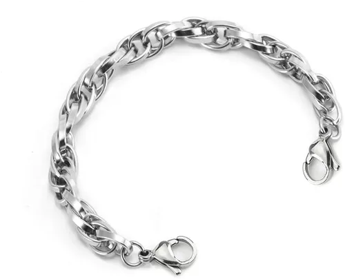 Vista 5 de Cadena de pulsera médica - Cadena de trigo de acero inoxidable intercambiable Pulsera de identificación de alerta médica