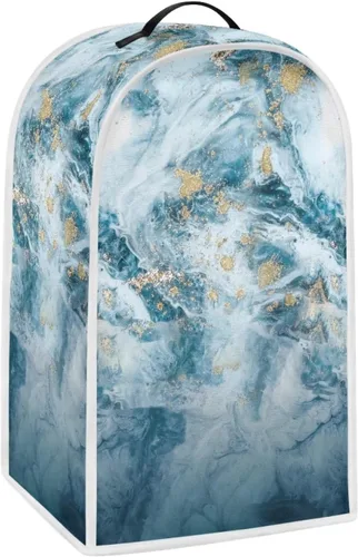 Vista 8 de Fundas para batidora para cocina, cubierta de procesador de alimentos de mármol azul con mango duradero, cubiertas antipolvo para electrodomésticos