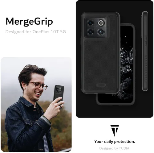 Vista 7 de TUDIA DualShield Grip - Funda diseñada para OnePlus10T 5G, [MergeGrip] protección delgada de doble capa de grado militar a prueba de golpes