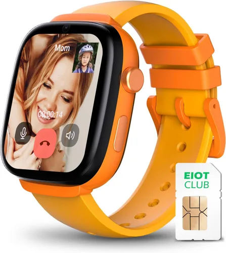 Vista 10 de EIOTCLUB Reloj inteligente MX3 para niños, videollamadas 4G LTE y rastreador GPS, modo escolar y zonas seguras, botón SOS y controles parentales