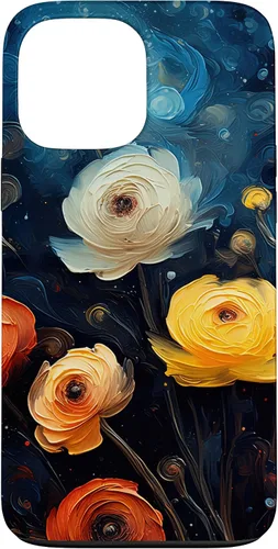 Vista 24 de Gorgeous Star Night Ranunculus Flowers Famous Painting Case for iPhone 17