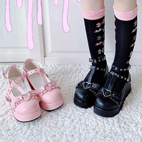 Vista 5 de CELNEPHO - Zapatos estilo Mary Jane para mujer, con un adorable lazo decorativo, punta redon4da, correa en T en el tobillo, estilo lolita