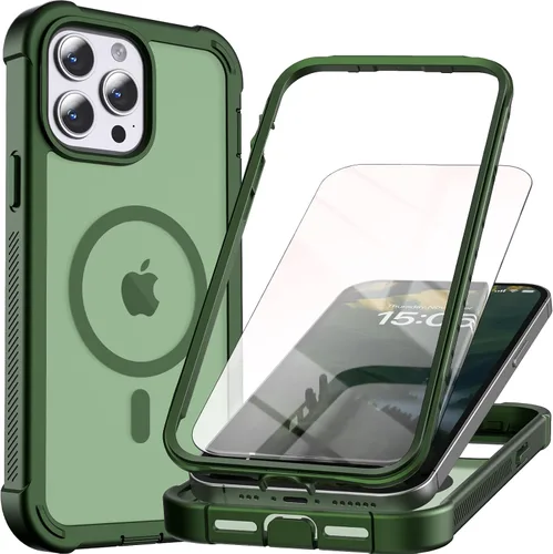 Vista 32 de Magnetic for iPhone SE 3rd&2nd Case with Screen Protector-Army Green