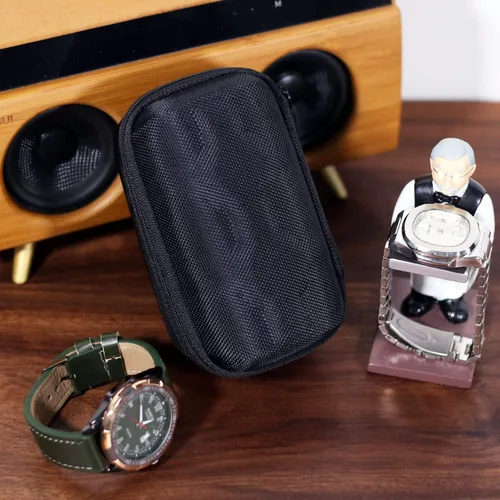 Vista 6 de Besforu Funda de viaje para reloj para hombres y mujeres, caja de almacenamiento portátil de un solo reloj y organizador para relojes de pulsera