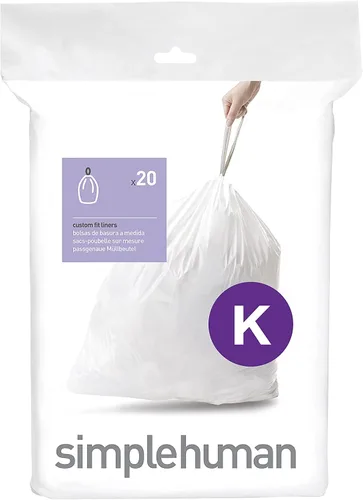 Vista 47 de simplehuman Forro para bote de basura de ajuste personalizado, 45 litros/12 galones, 20 unidades (paquete de 2)